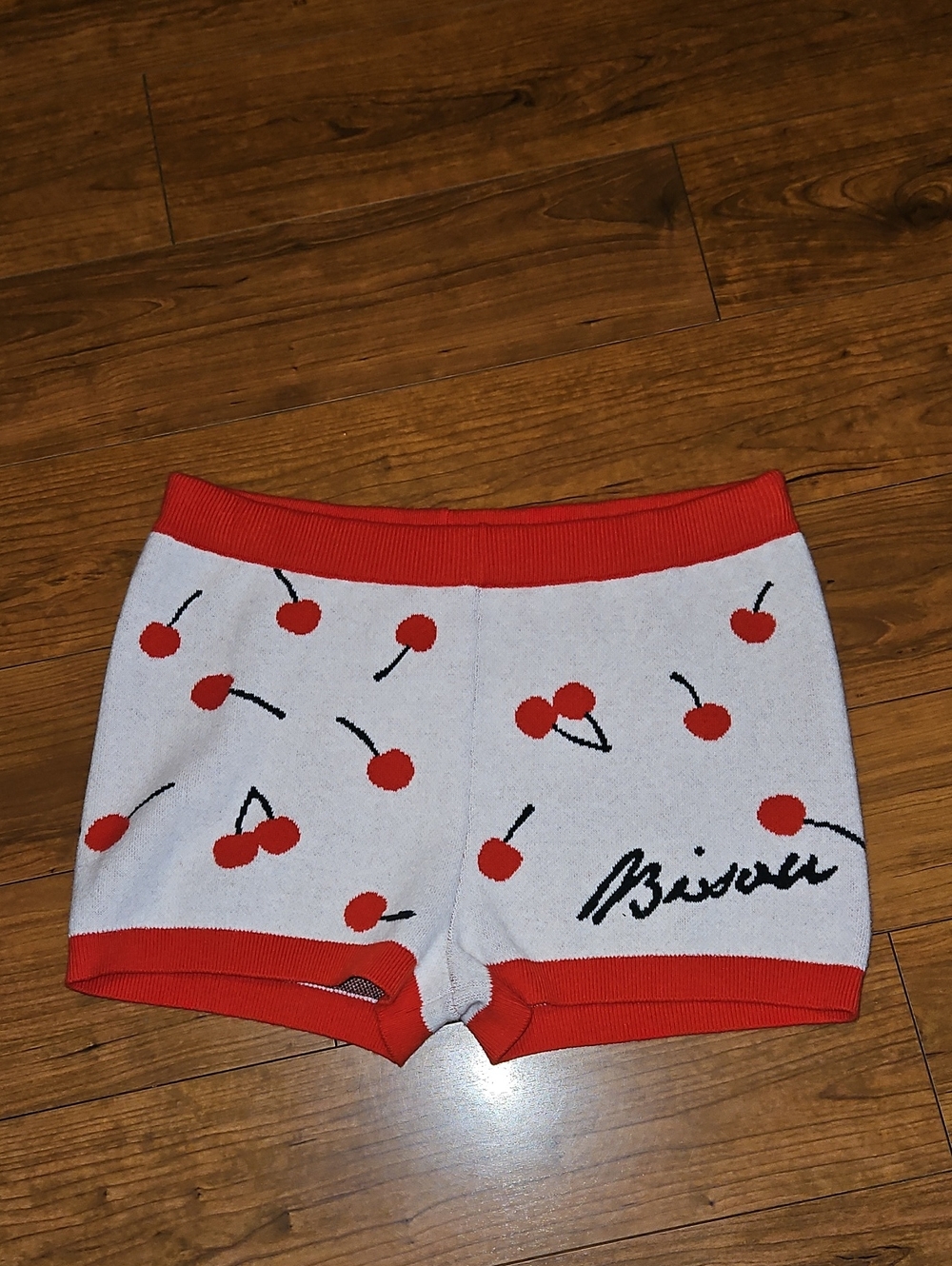 Anthropologie Red Cherry Knit Womens  Shorts